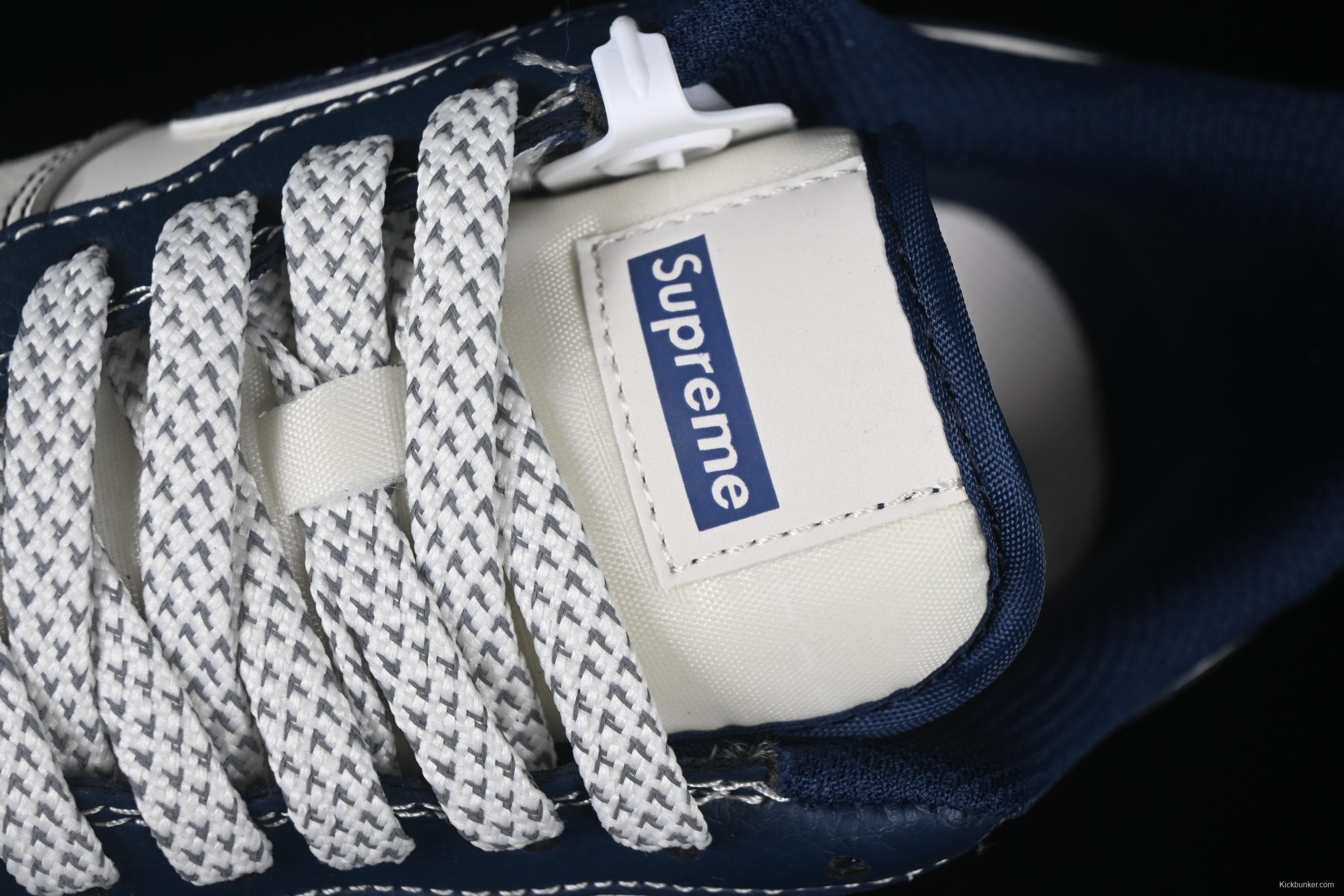 Nike Air Force 1 '07 Low Supreme Collaboration Dark Blue Swoosh Casual Sneakers - XS1958-524