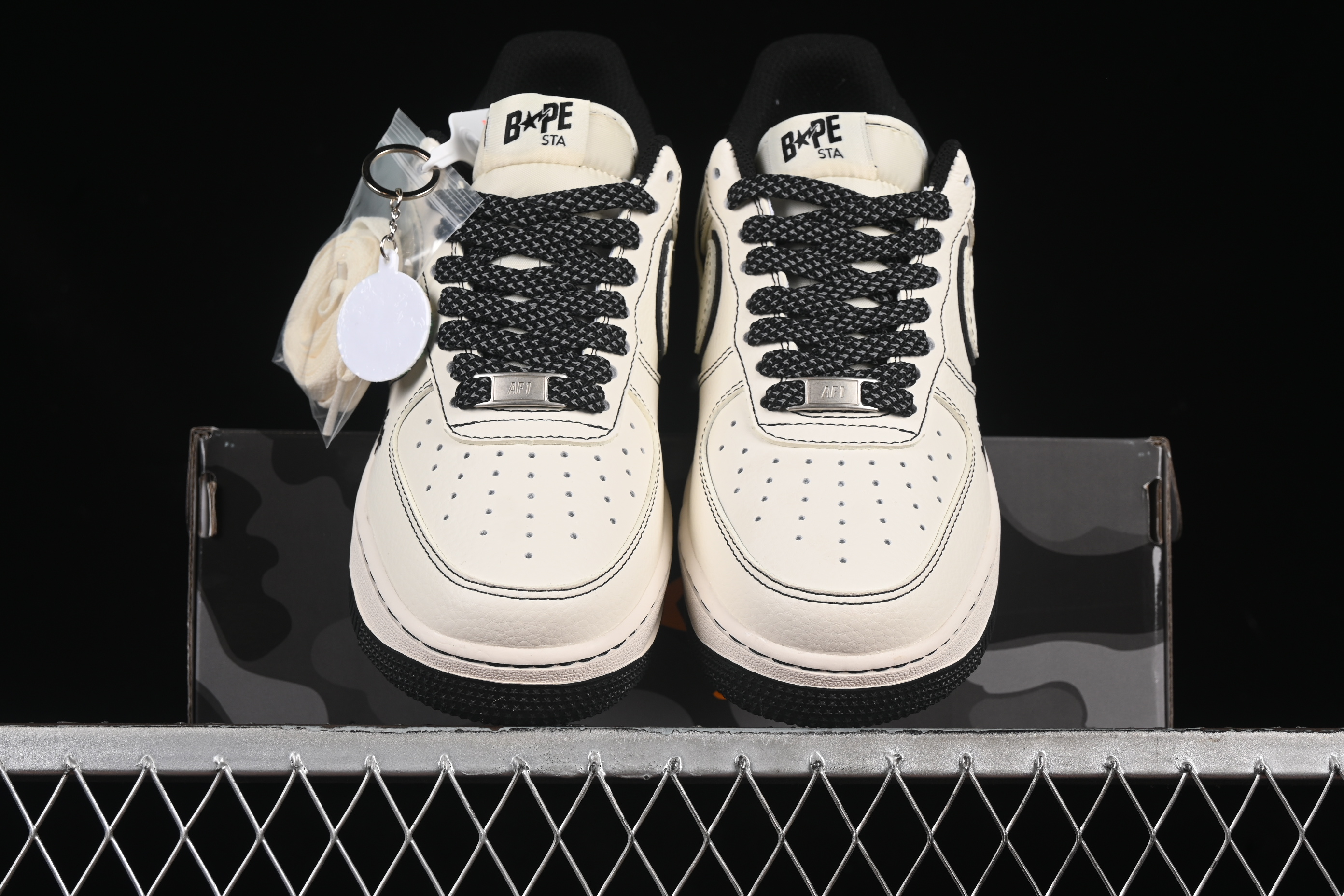Nike Air Force 1 '07 Low Bape Collaboration Black Line Starry Sky Casual Sneakers - HH7518-067