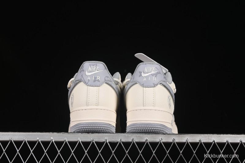 Nike Air Force 1'07 Low LV Collaboration Grey Print Drawstring Casual Sneakers - DM6868-062