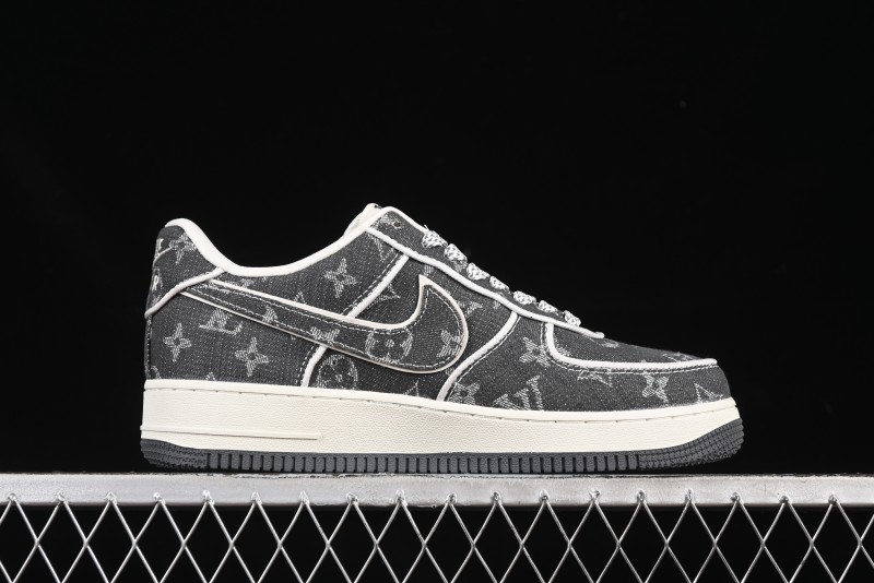 Nike Air Force 1'07 Low LV Collaboration Black Denim Casual Sneakers - SC9207-530