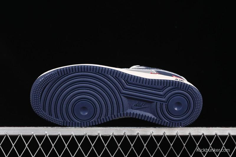 Nike Air Force 1 '07 Low Supreme Collaboration Grey Blue Casual Sneakers - HH7518-054