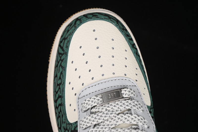 Nike Air Force 1 '07 Low LV Collaboration Green Stone Grain Gum Sole Casual Sneakers - ZH2598-306