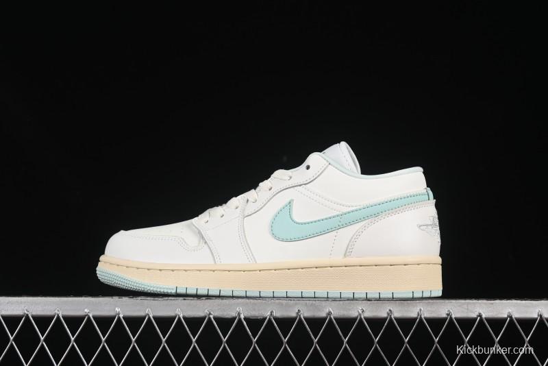 Nike Air Jordan 1 Low AJ1 White Mint Green Low-Top Casual Lifestyle Sneakers - DC0774-134
