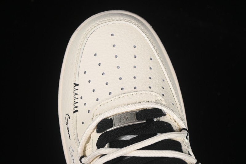 Nike Air Force 1 '07 Low Stussy Collaboration Black Diamond Lace-Up Casual Sneakers - DM6868-073