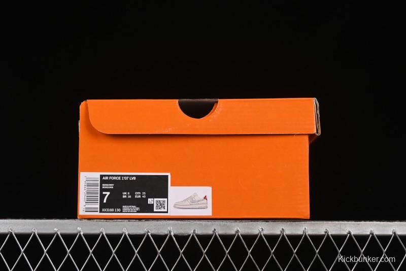 Nike Air Force 1 '07 Low LV Collaboration Beige Grey Snake Swoosh Casual Sneakers - XX3168-130