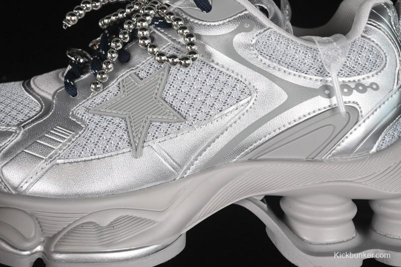 GG-CC Star Same Style Lace-up Hollow Out Dad Shoes with 5cm Height Increase - G25X269