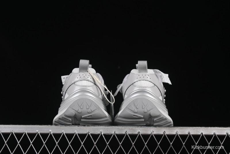 GG-CC Lace Pearl Chain Casual Platform Dad Shoes - 250310 Silver