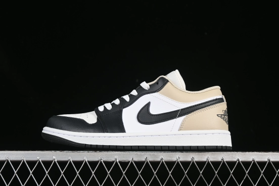 Nike Air Jordan 1 Low Retro Casual Sneakers in Cream White - 553558-153