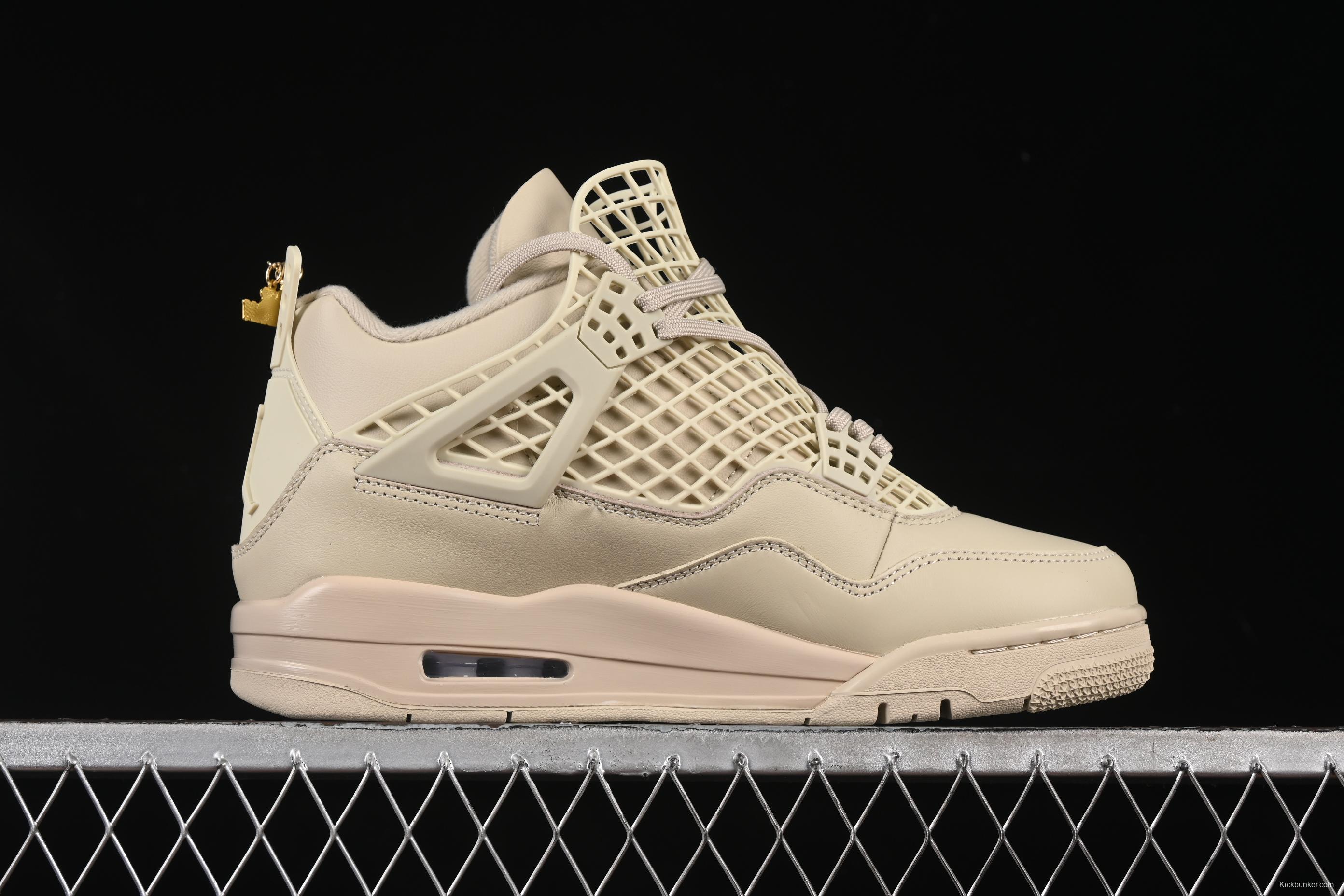 Nike Air Jordan 4 Retro Basketball Shoes in Rattan with NET Design - FN7251-200