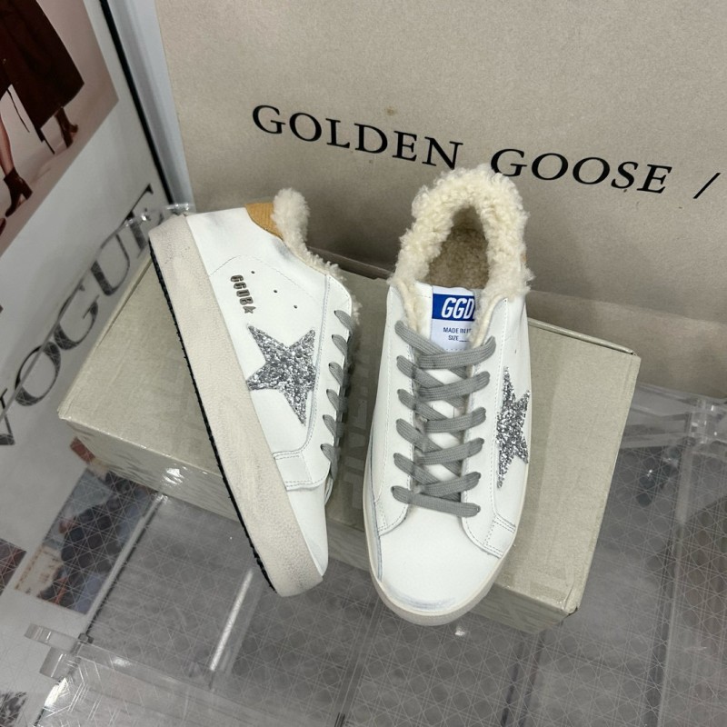 2025 Women GGDB White Silver Leather Sneakers MJ00260