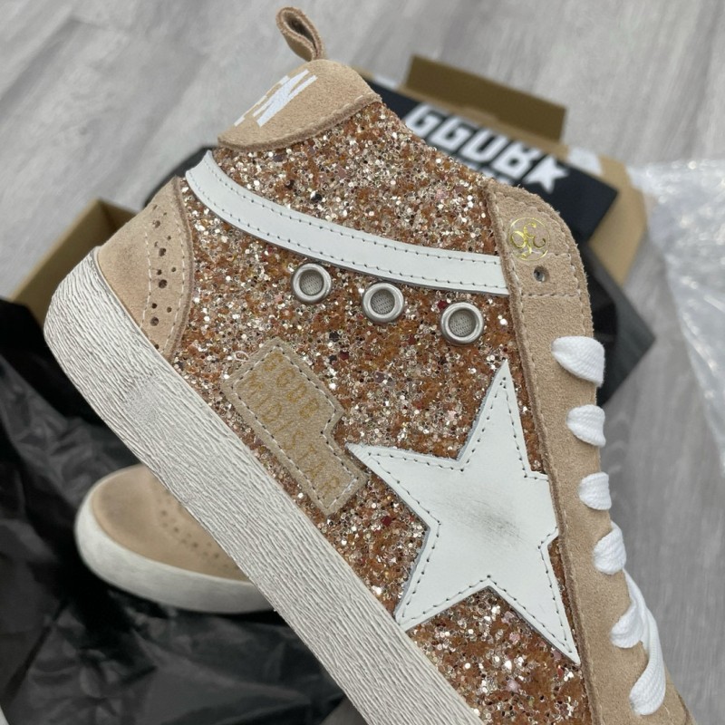 2024 Unisex GGDB Beige White Leather Suede High Top Sneakers MJ00300