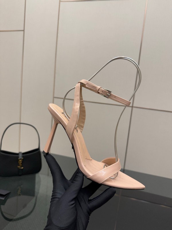 2025 Women Prada Nude Leather Sandals