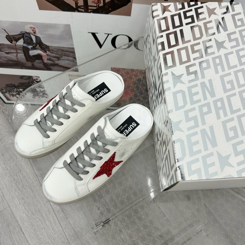 2025 Women GGDB White Red Leather Sneakers