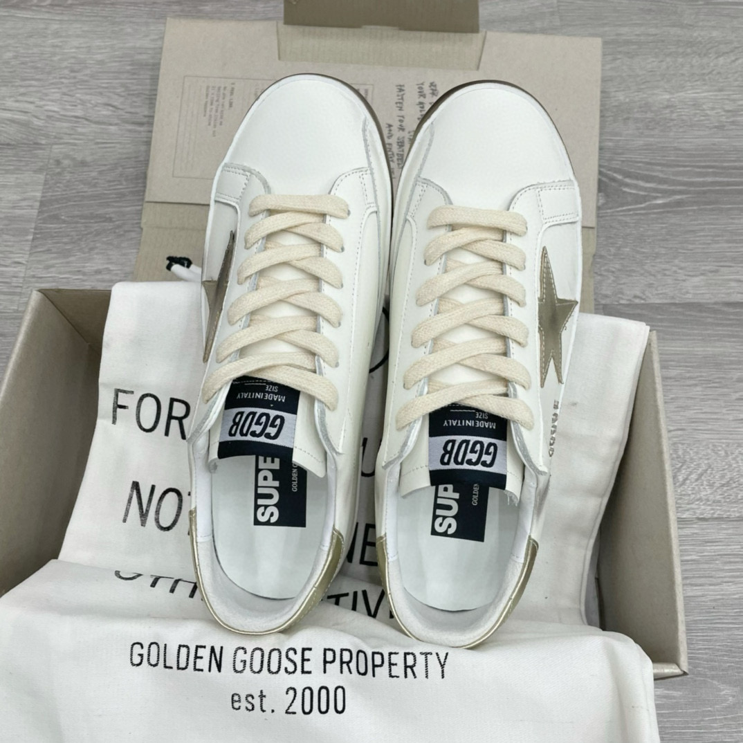 2025 Men GGDB White Beige Leather Sneakers