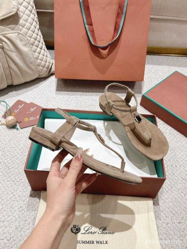 2025 LP Beige Suede Slippers LY00250