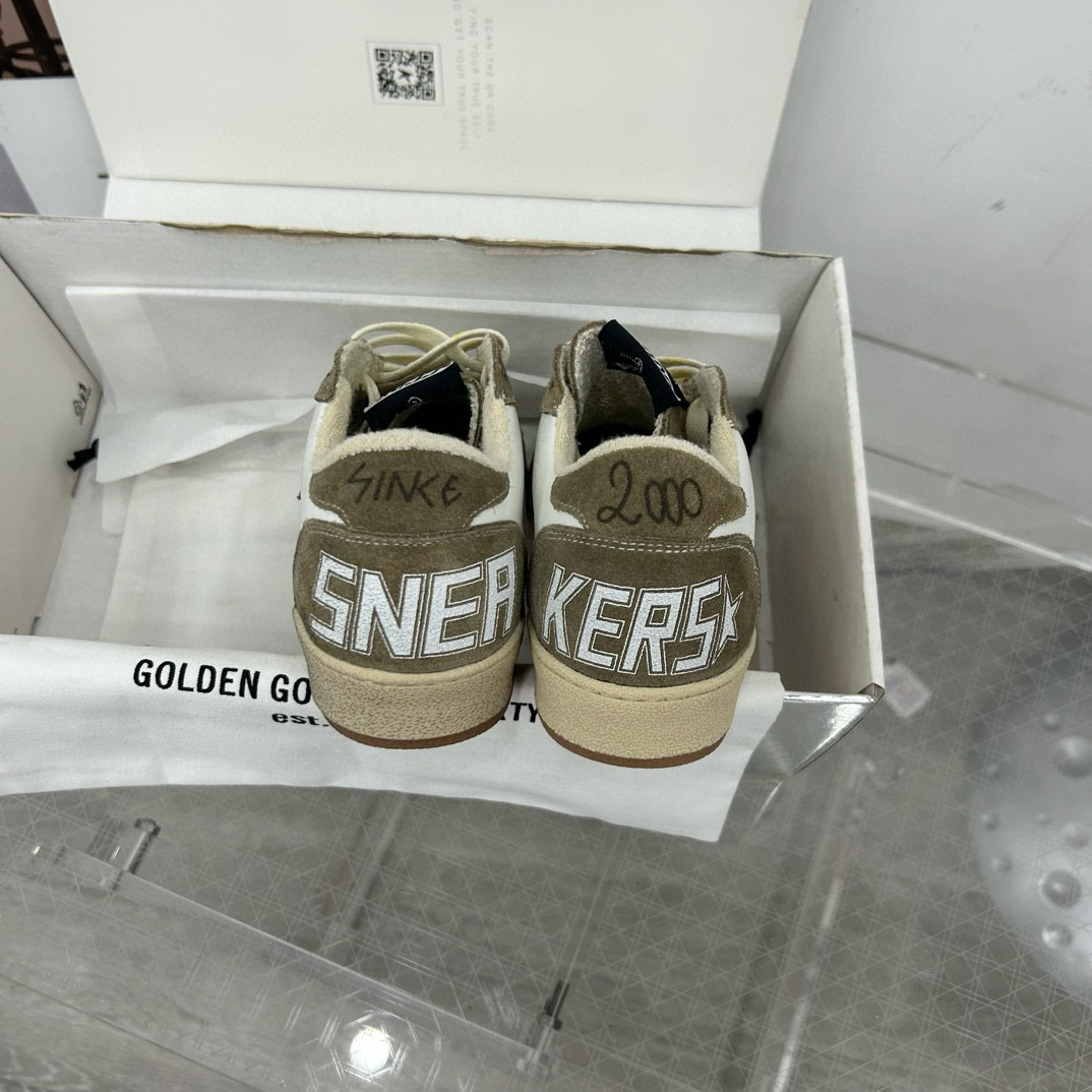 2024 Unisex GGDB White Olive Suede Leather Sneakers MJ00260