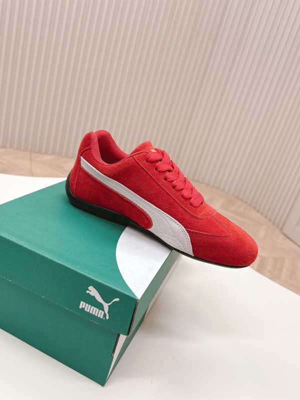 2025 Women Puma Red White Suede Sneakers LY00280