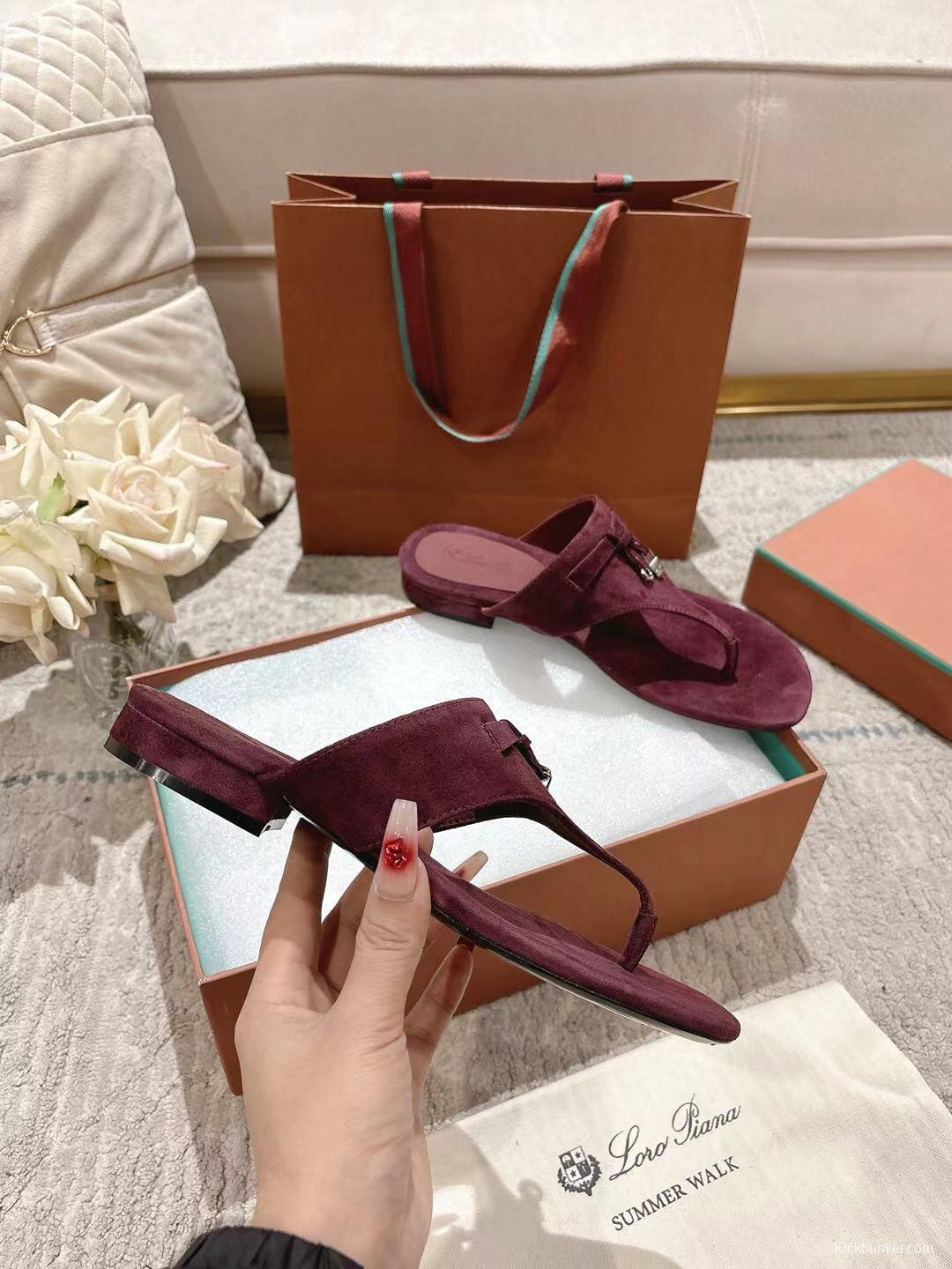 2025 Slippers LP Wine Suede Slippers LY00250