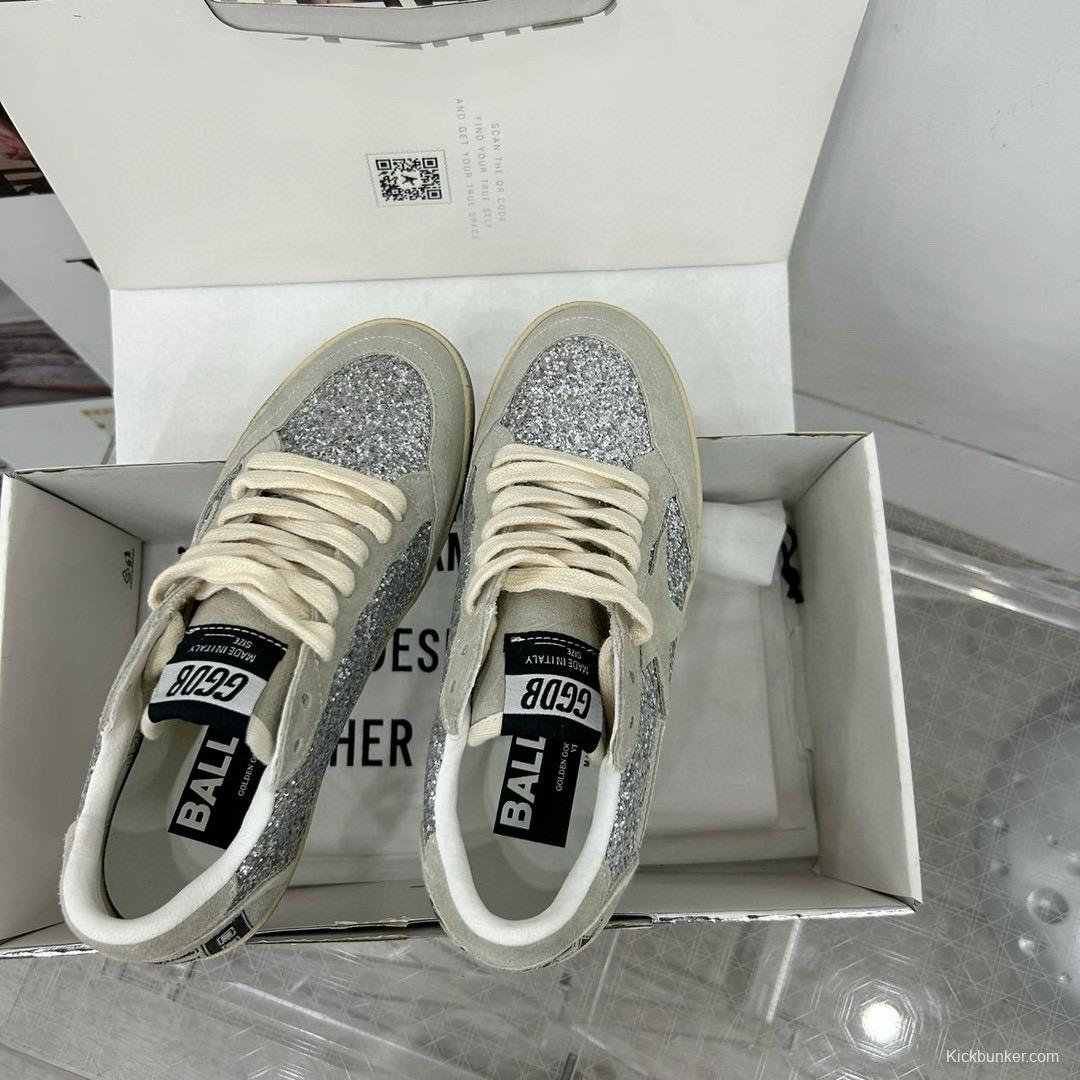2024 Unisex GGDB Silver Grey Suede Glitter Low Top Sneakers MJ00260