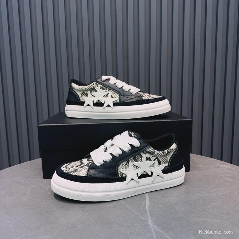 2024 Unisex Amiri Black White Leather Sneaker MJ00300
