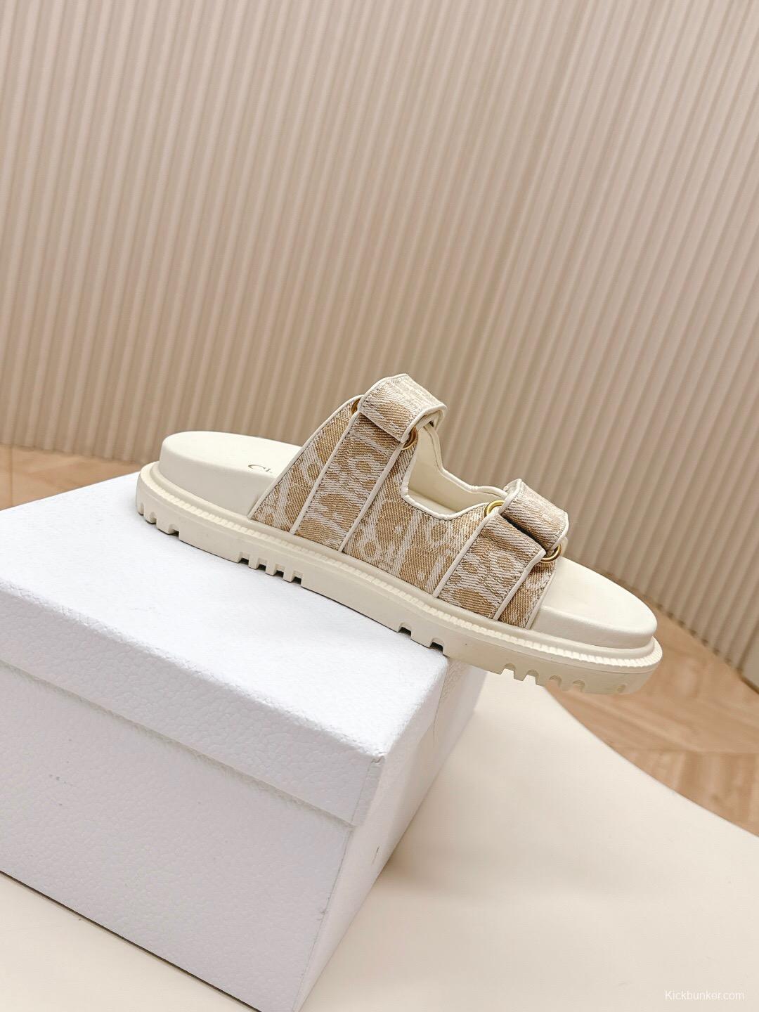 2025 Slippers Dior Beige Fabric Slippers LY