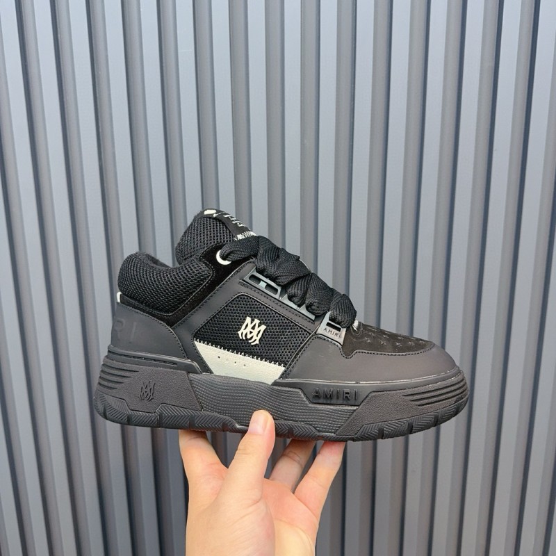2024 Men Amiri Black Mesh Leather Sneakers MJ00360