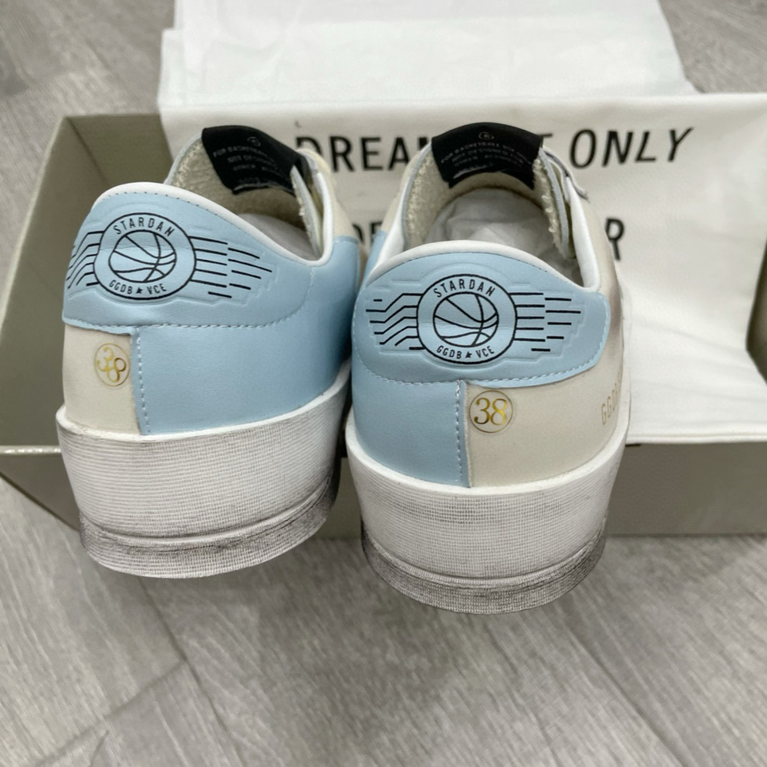2024 Unisex GGDB White Light Blue Suede Leather Sneakers MJ00260