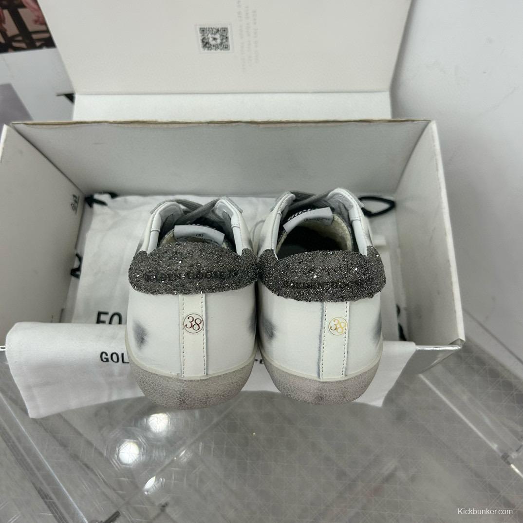 2025 Women GGDB White Grey Leather Suede Sneakers LY00360