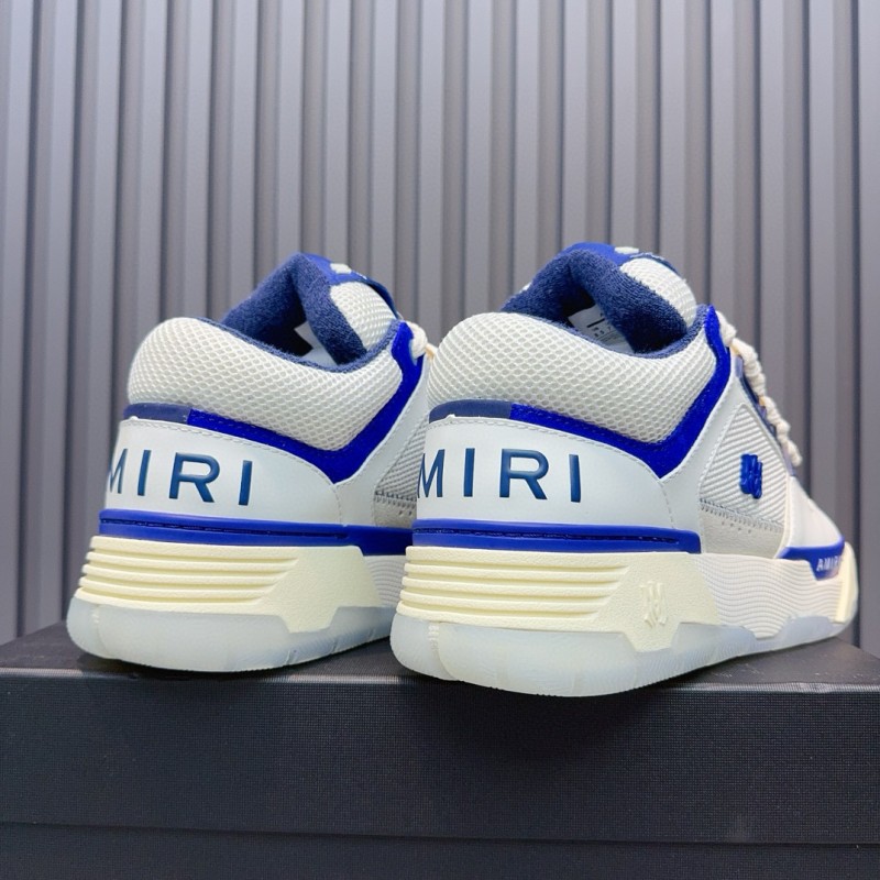 2024 Unisex Amiri White Blue Leather Sneakers MJ00360