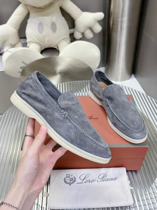 2025 Men LP Gray Suede Loafers LY00260
