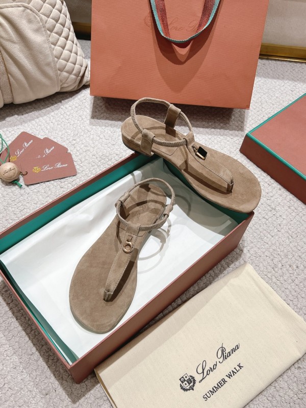 2025 LP Beige Suede Slippers LY00250