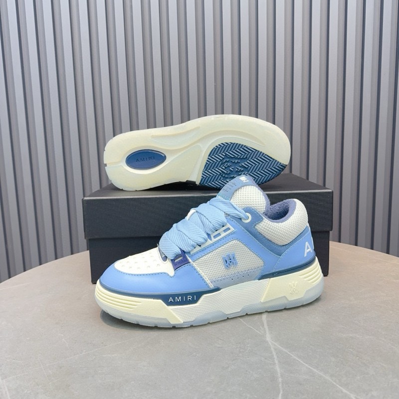 2024 Unisex Amiri Blue White Mesh Leather Sneakers MJ00360