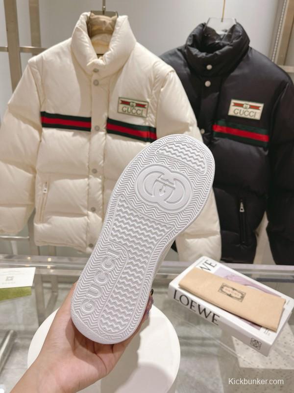 2024 Women Gucci White Sheepskin Snow Boots Gold Hardware