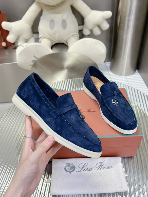 2024 Men LP Navy Suede Loafers