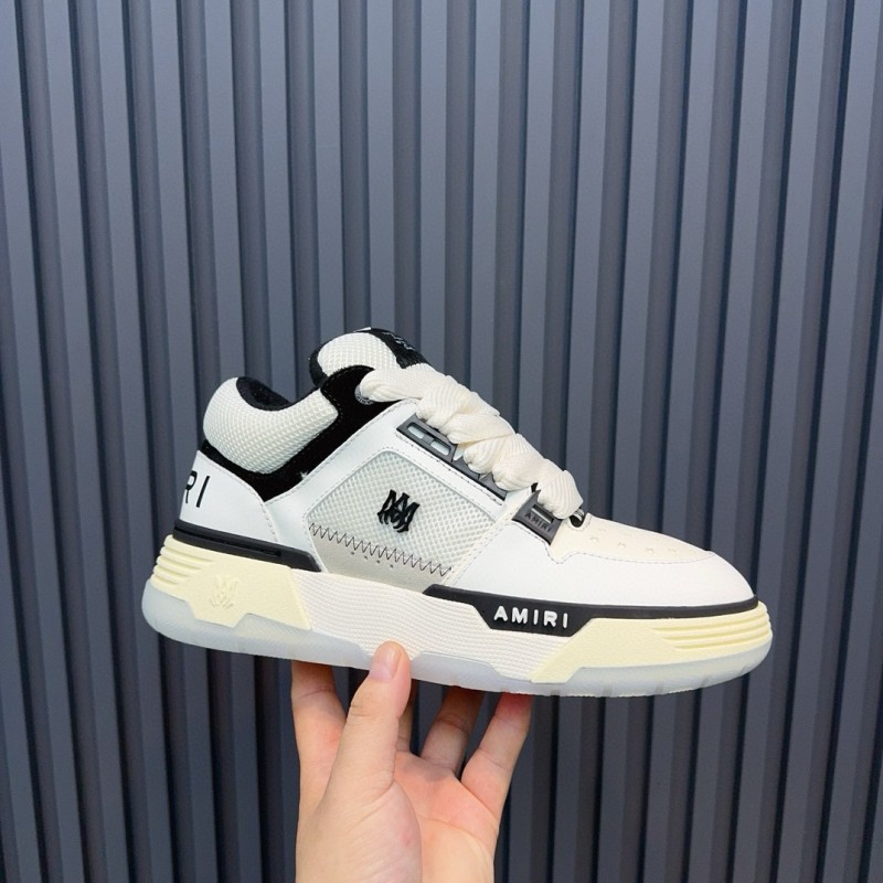 2024 Unisex Amiri White Black Leather Sneakers MJ00360