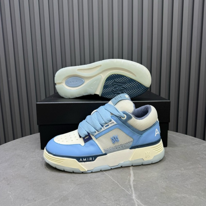 2024 Unisex Amiri Light Blue White Leather Sneakers MJ00360