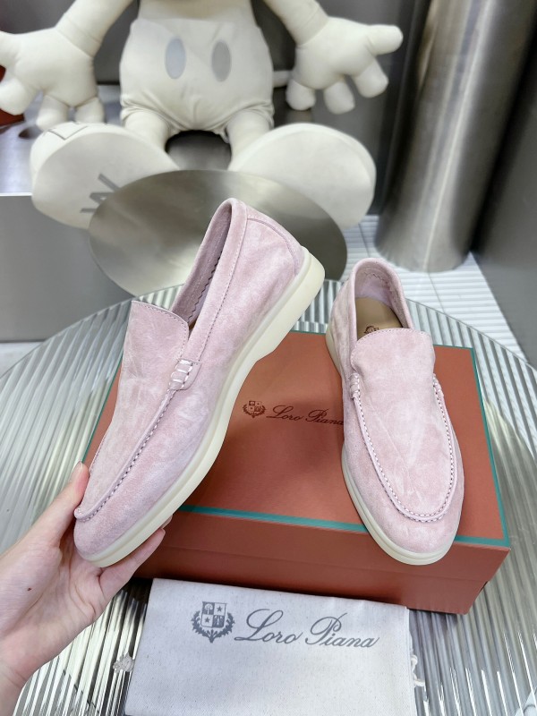2025 Women LP Pink Suede Loafers LY00260