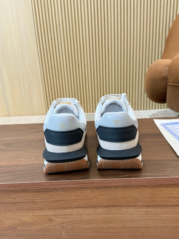 2025 Unisex TOM FORD Beige White Black Leather Suede Sneakers LY00360(F)/LY00370(M)