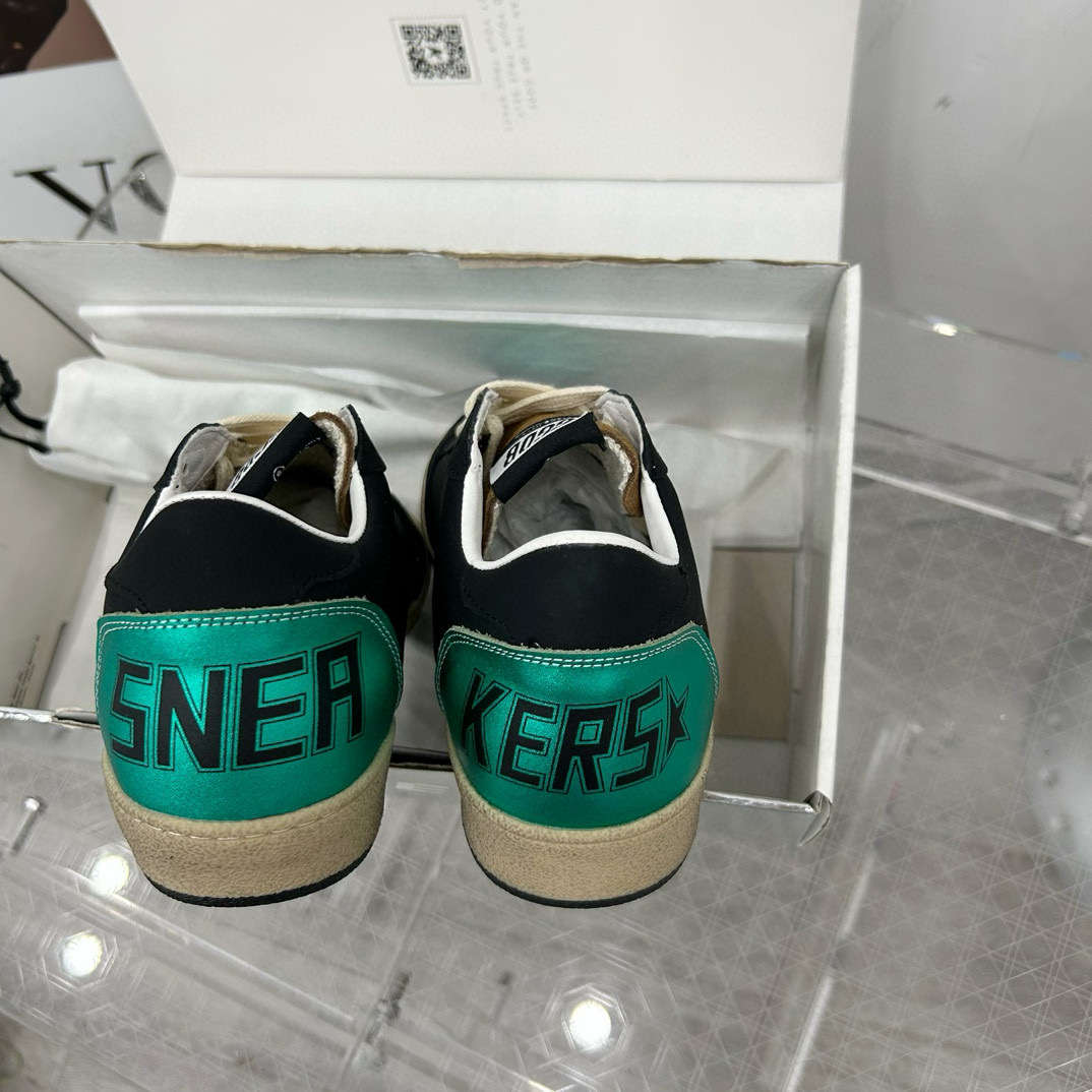 2024 Unisex GGDB Black Green Leather Sneakers MJ00260