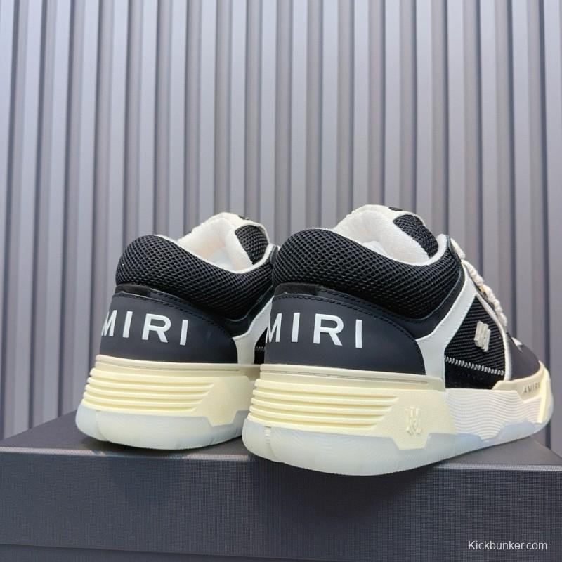 2024 Unisex Amiri Black White Leather Sneakers MJ00360