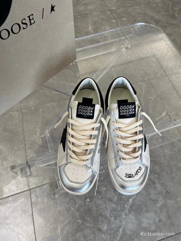 2024 Unisex GGDB White Silver Leather Sneakers MJ00260