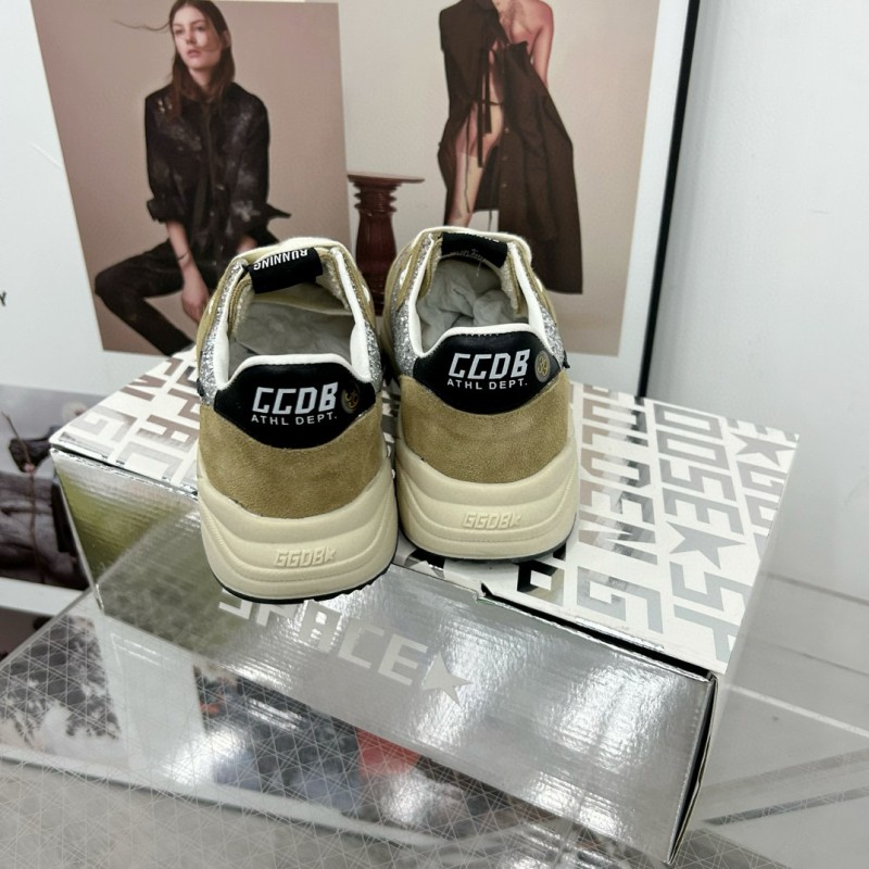 2024 Unisex GGDB Silver Beige Suede Glitter Star Sneakers 