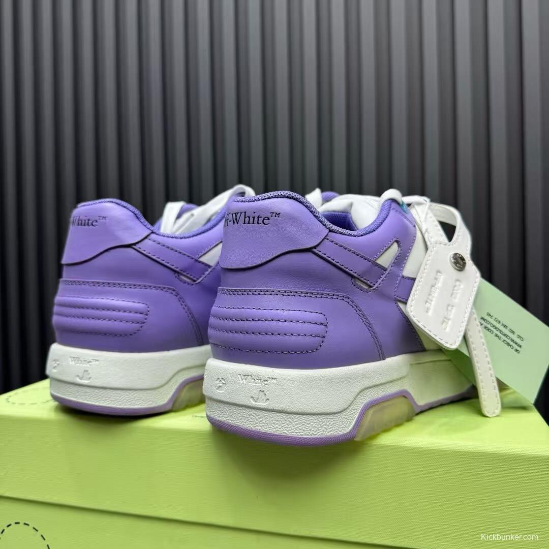 2025 Unisex Off-White Purple White Leather Sneakers KFY00320