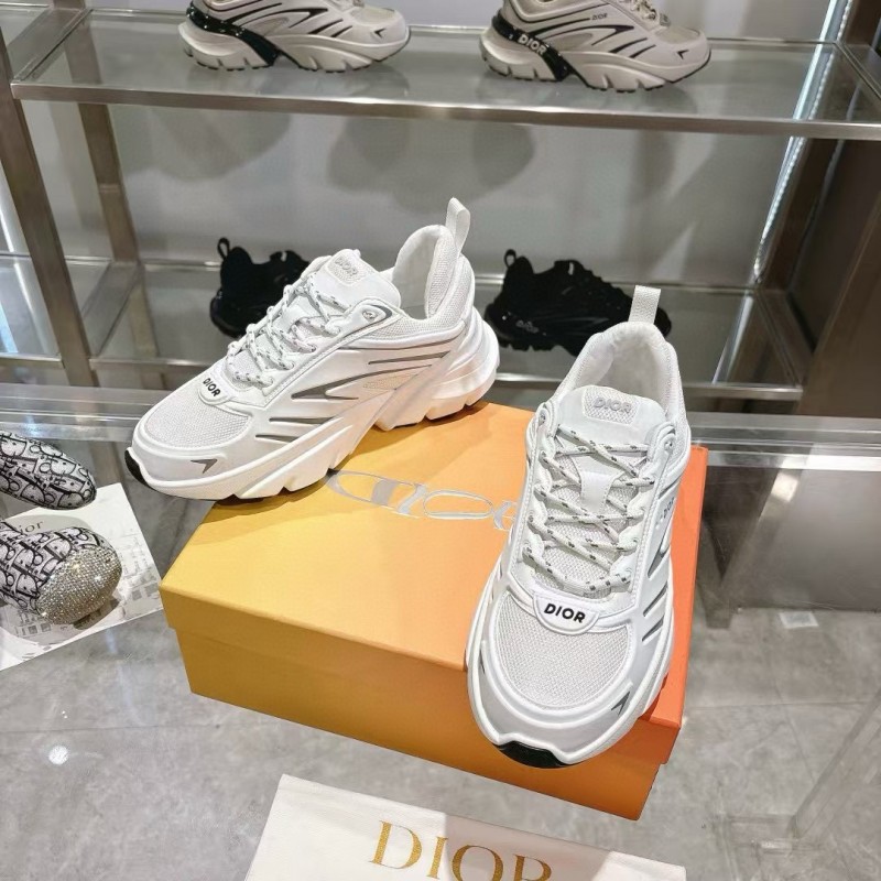 2024 Unisex Dior White Mesh Leather Sneakers MJ00360