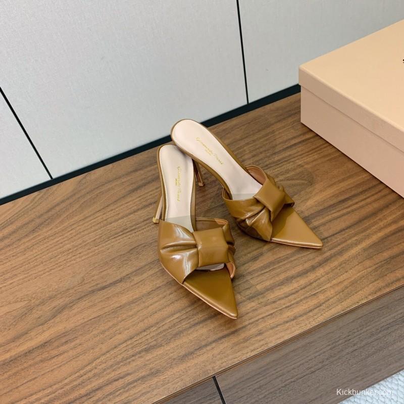 2025 Women Gianvito Rossi Brown Leather Stiletto Heels