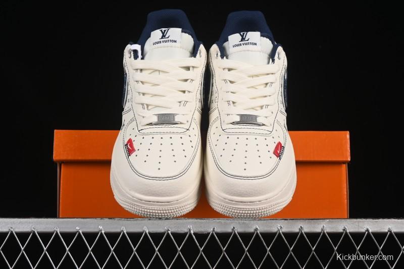 Nike Air Force 1 '07 Low LV Collaboration Dual-Tone Blue Denim Hook Low-Top Casual Sneakers - YX5066-342
