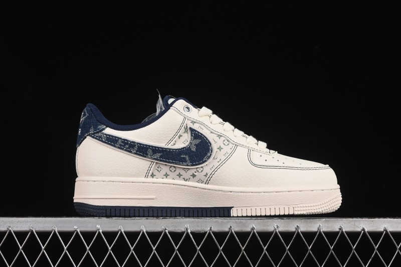 Nike Air Force 1 '07 Low LV Collaboration Dual-Tone Blue Denim Hook Low-Top Casual Sneakers - YX5066-342