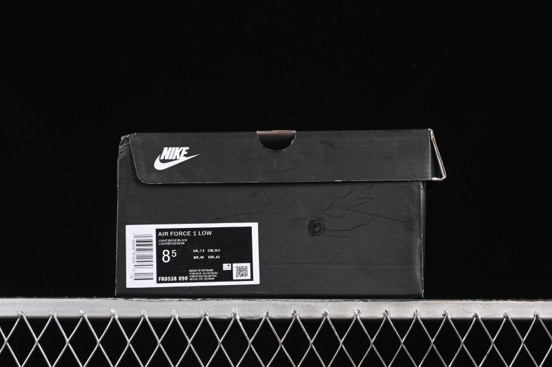 Nike Balenciaga Air Force 1'07 Low Collaboration Triple Swoosh Beige Black Casual Shoes - FR0538-090