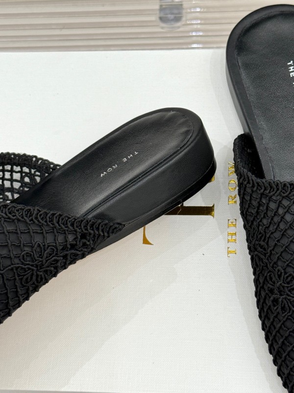 2025 Slippers Unisex The Row Black Mesh LY00360