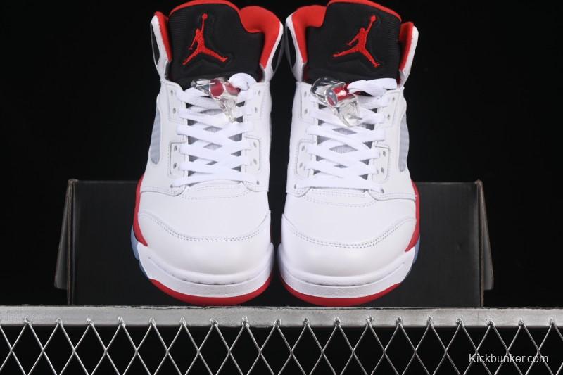 Nike Air Jordan 5 Retro Fire Red Black Tongue Basketball Shoes - HQ7978-101
